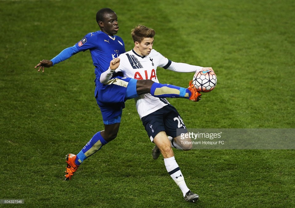 during the Emirates FA Cup third round match between Tottenham Hotspur and Leicester City at White Hart Lane on January 10, 2016 in London, England.