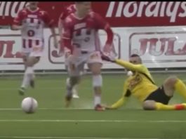 Video: Jalkapallohistorian pisin repiminen – Pau Morer roikkuu 10 metrin matkan mukana