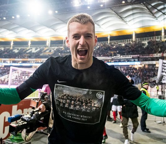 Eintracht Frankfurt lukas haradeckylle torjui puoliaika saksan