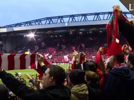 liverpoolilta fiilistelyvideo puoliaika