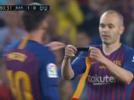 andres iniestan jäähyväiset kapteeninnauhan messille puoliaika