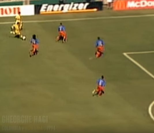 Video: Gheorghe Hagi laukoo ikonisen kaukolaukausmaalin MM-kisoissa 1994
