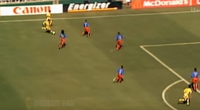 Video: Gheorghe Hagi laukoo ikonisen kaukolaukausmaalin MM-kisoissa 1994