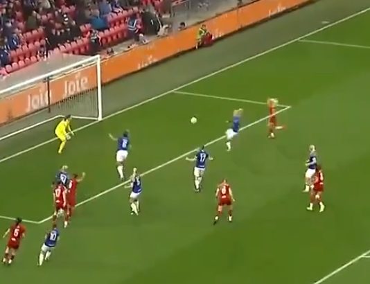 Video: Tinja-Riikka Korpelalta uskomaton torjunta Evertonin maalilla