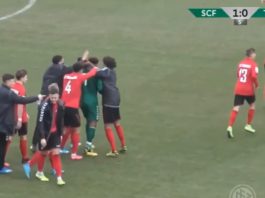 Video: Freiburgin U19-joukkueen maalivahti laukoi maalin yli 70 metristä
