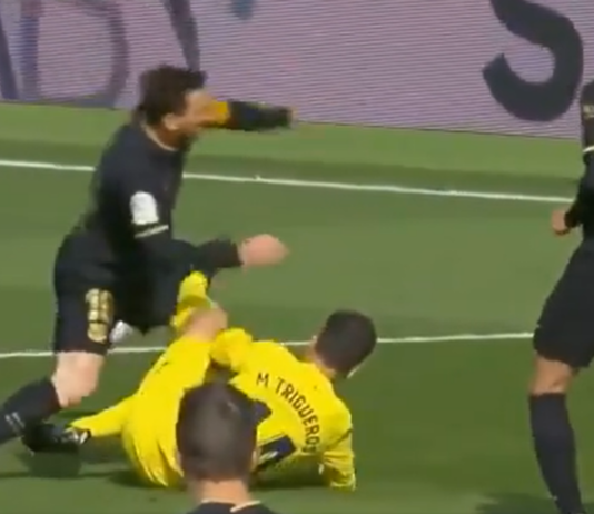Video: Villarrealin Manuel Trigueros taklasi kammottavasti Messiä – lensi suoralla punaisella suihkuun