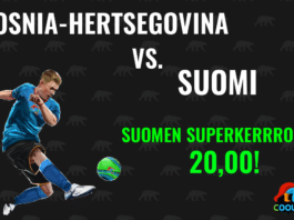 Huuhkajille tarjolla superkerroin lauantain matsiin!