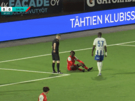 Video: SalPan Abdulhaqq Mohammed otti kaksi keltaista filmaamisesta ja lensi suihkuun Ykkösliigassa