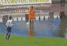 Klassikkovideo: Gaizka Mendietan kulmapotku valtavasta vesilätäköstä Intertoto Cupissa 1998