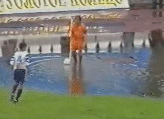 Klassikkovideo: Gaizka Mendietan kulmapotku valtavasta vesilätäköstä Intertoto Cupissa 1998