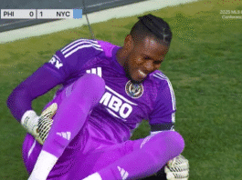 Video: Philadelphia Unionin maalivahti Andre Blake kirmasi niin upeaan torjuntaan, että loukkaantui