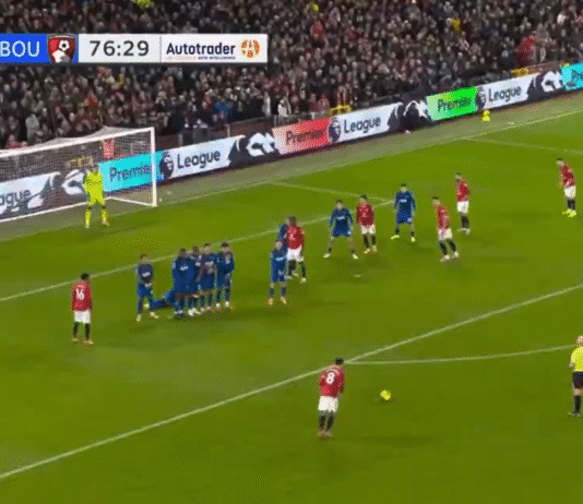 Video: Bruno Fernandesilta komea vaparimaali – ManU ja Bournemouth pelasivat 4–4-tasapelin