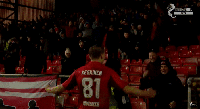 Video: Aberdeenille kotivoitto Skotlannin Valioliigassa – Topi Keskinen painoi 2+1