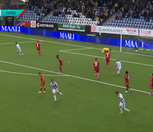 Video: Mads Borchers laukoi unelmamaalin – HJK nousi kahden maalin takaa tasoihin FC Interiä vastaan