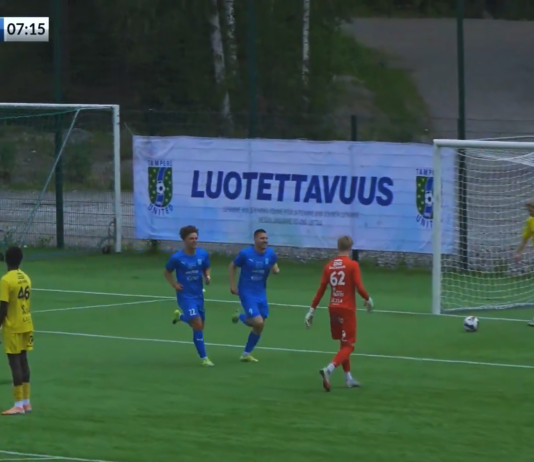 Video: Jesse Huhtala teki näppärän puskumaalin – Tampere United porskuttaa Ykkösen kärjessä