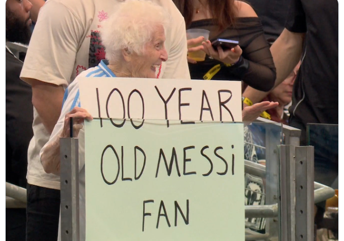 Lionel Messi dominoi jälleen – katsomossa 100-vuotias Messi-fani
