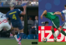 Video: USA:n Folarin Balogun sai ulosajon samanlaisesta osumasta, mistä Lionel Messi ei