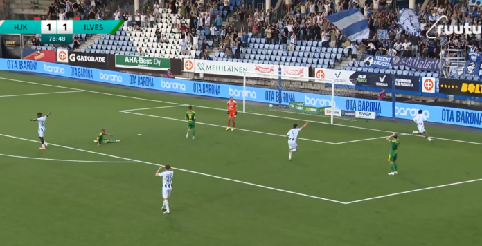 Video: Ilves pimputteli alakerrassa – Alfie Cicale riisti pallon ja laukoi HJK:n Suomen Cupin finaaliin