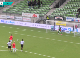 Video: TPS:n Albijon Muzaci laukoi eleettömän tylyn voittomaalin rankkarista VPS:n verkkoon