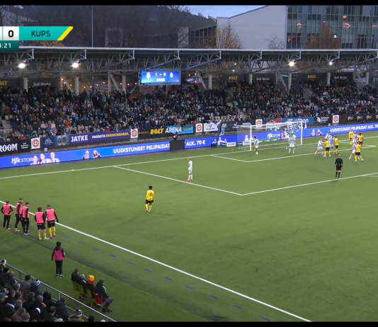 Video: KuPS-kapteeni Petteri Pennanen laukoi taas maalin suoraan kulmapotkusta